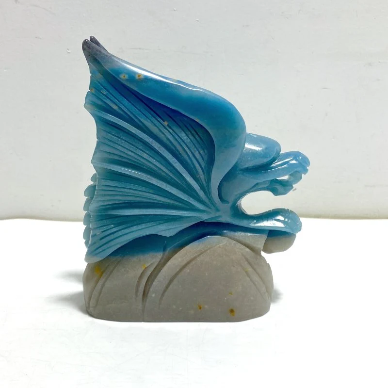 Unique Trolleite Stone Flying Dragon Carving #2 - Image 4