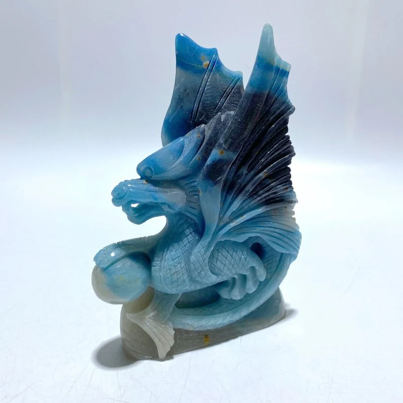 Unique Trolleite Stone Flying Dragon Carving - Image 2