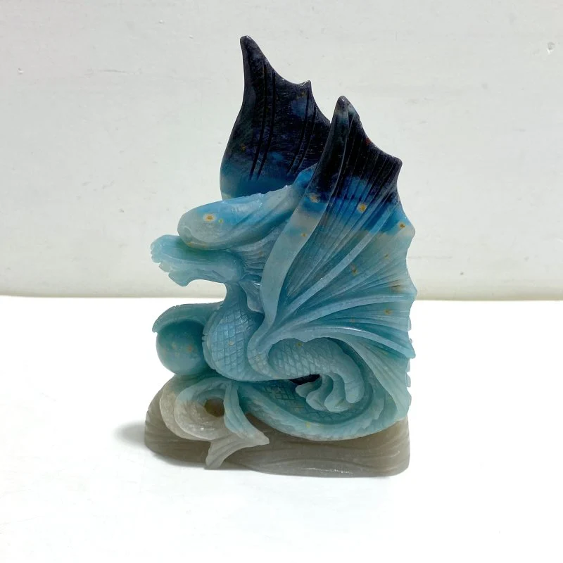 Unique Trolleite Stone Flying Dragon Carving #4