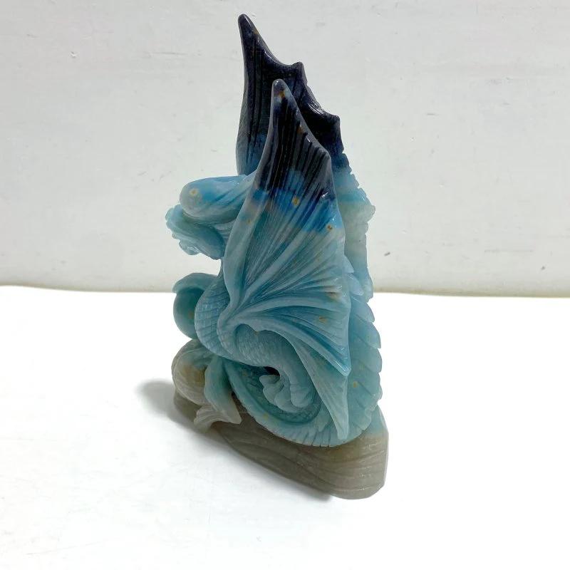 Unique Trolleite Stone Flying Dragon Carving #4 - Image 3