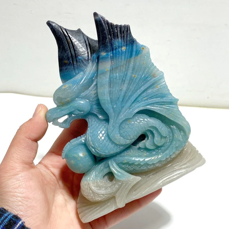 Unique Trolleite Stone Flying Dragon Carving #4 - Image 5