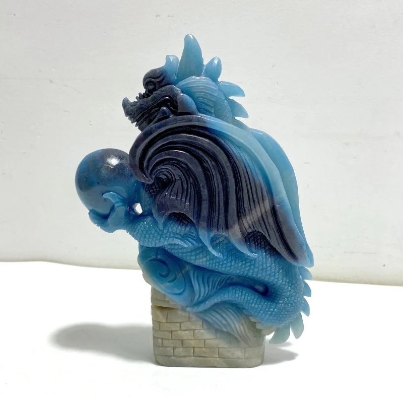 Unique Trolleite Stone Flying Dragon Carving #5 - Image 4