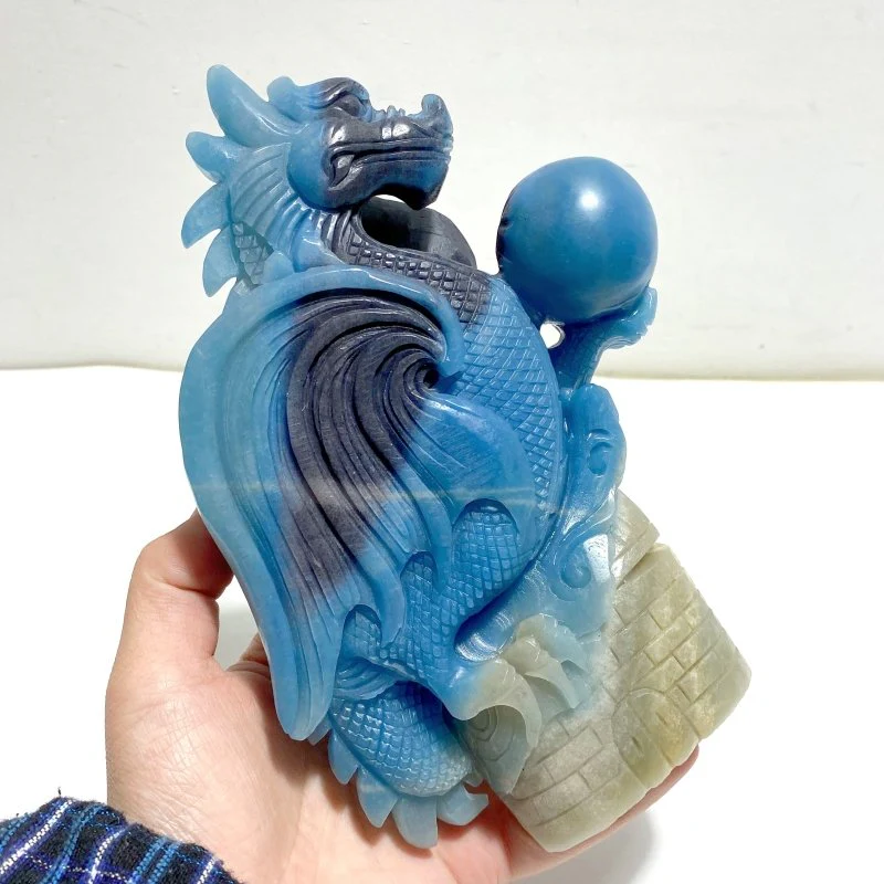 Unique Trolleite Stone Flying Dragon Carving #5 - Image 5