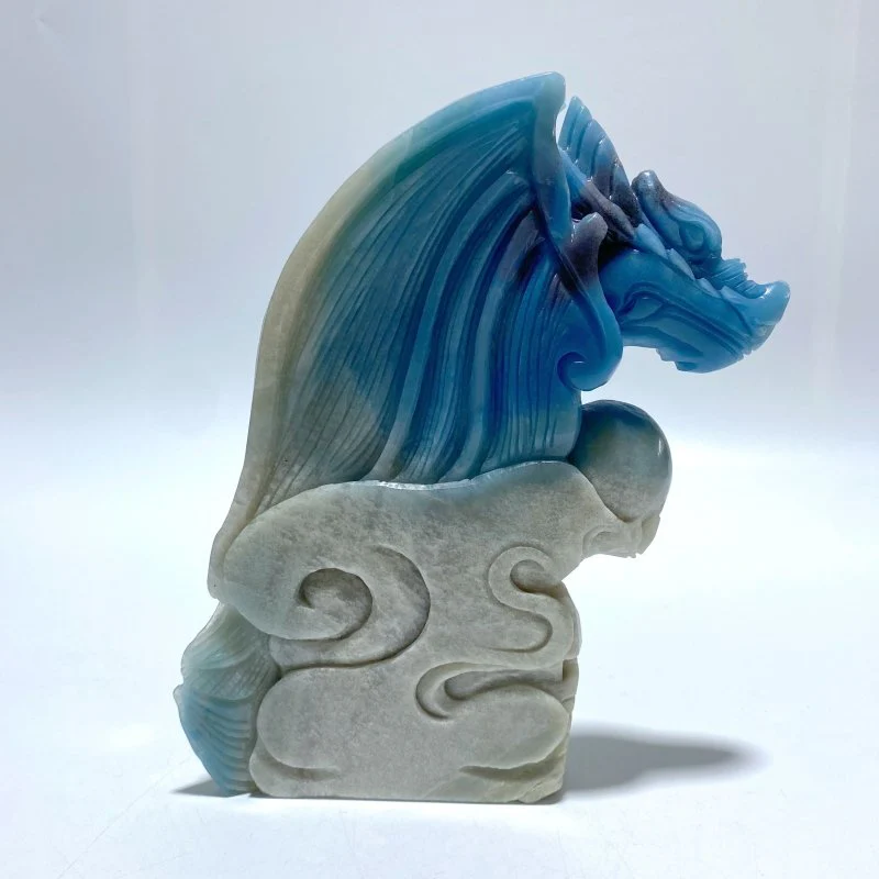 Unique Trolleite Stone Flying Dragon Carving #6 - Image 4
