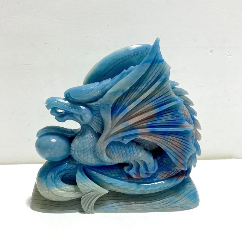 Unique Trolleite Stone Flying Dragon Carving #7