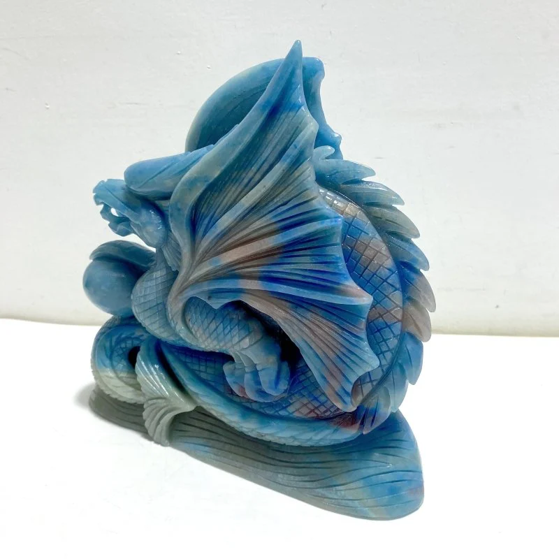 Unique Trolleite Stone Flying Dragon Carving #7 - Image 3