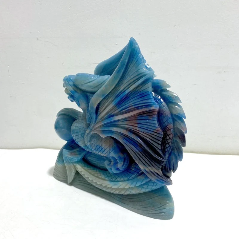 Unique Trolleite Stone Flying Dragon Carving #8 - Image 3