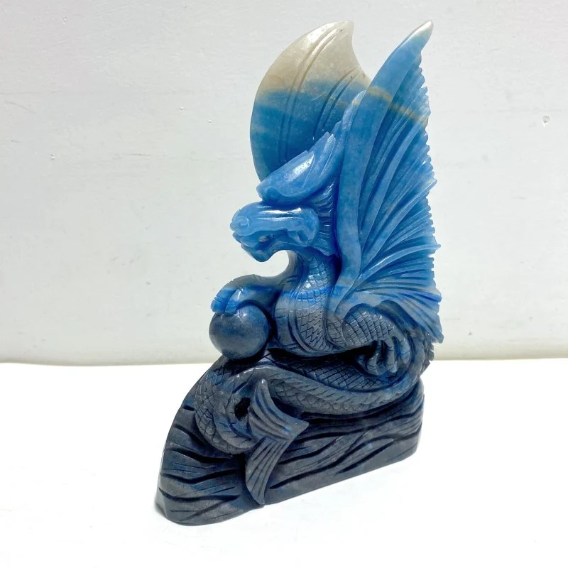 Unique Trolleite Stone Flying Dragon Carving #9 - Image 2