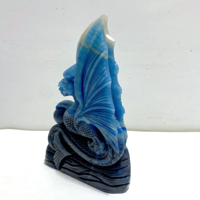 Unique Trolleite Stone Flying Dragon Carving #9 - Image 3
