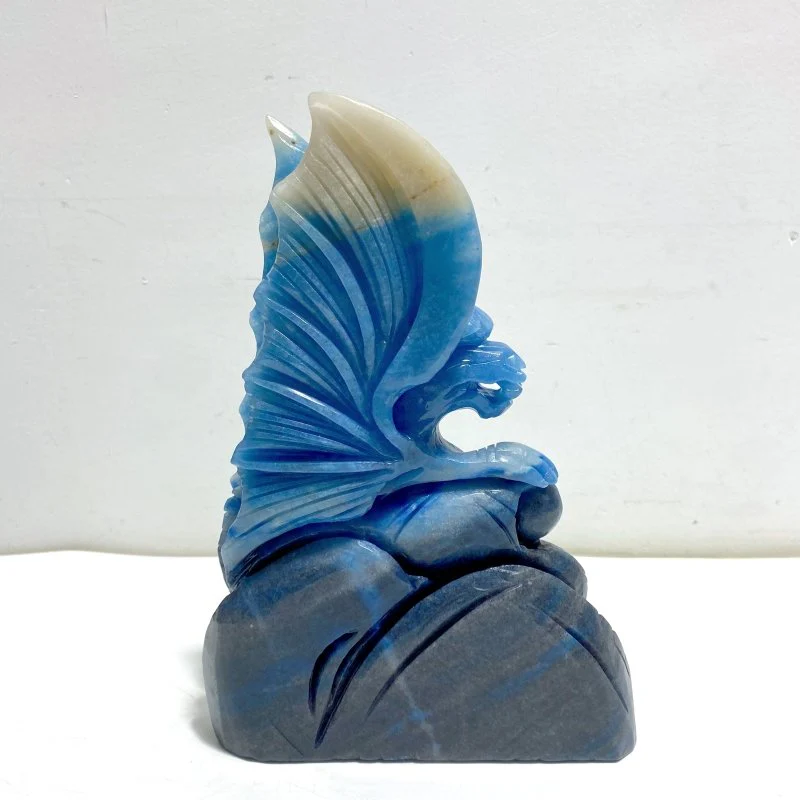 Unique Trolleite Stone Flying Dragon Carving #9 - Image 4