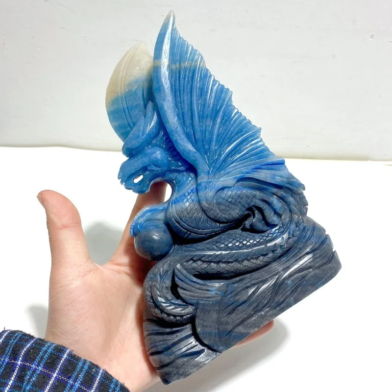 Unique Trolleite Stone Flying Dragon Carving #9 - Image 5
