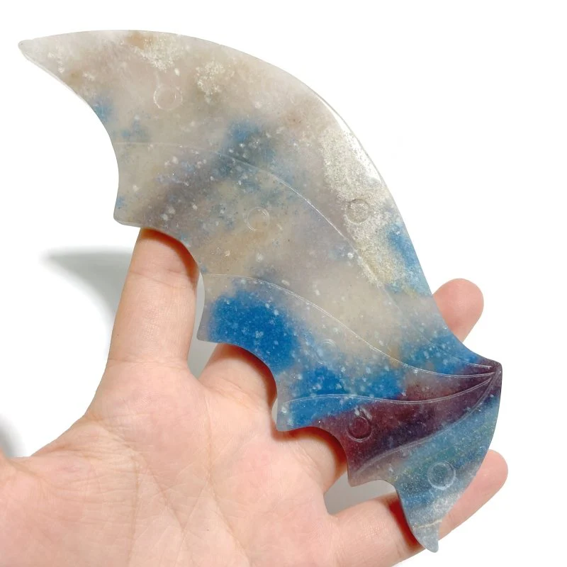 Unique Trolleite Stone Flying Dragon Wing Carving With Stand - Image 2