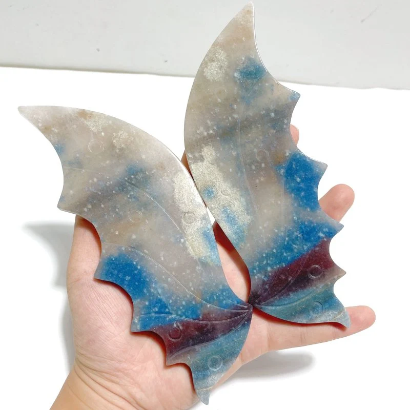Unique Trolleite Stone Flying Dragon Wing Carving With Stand - Image 3
