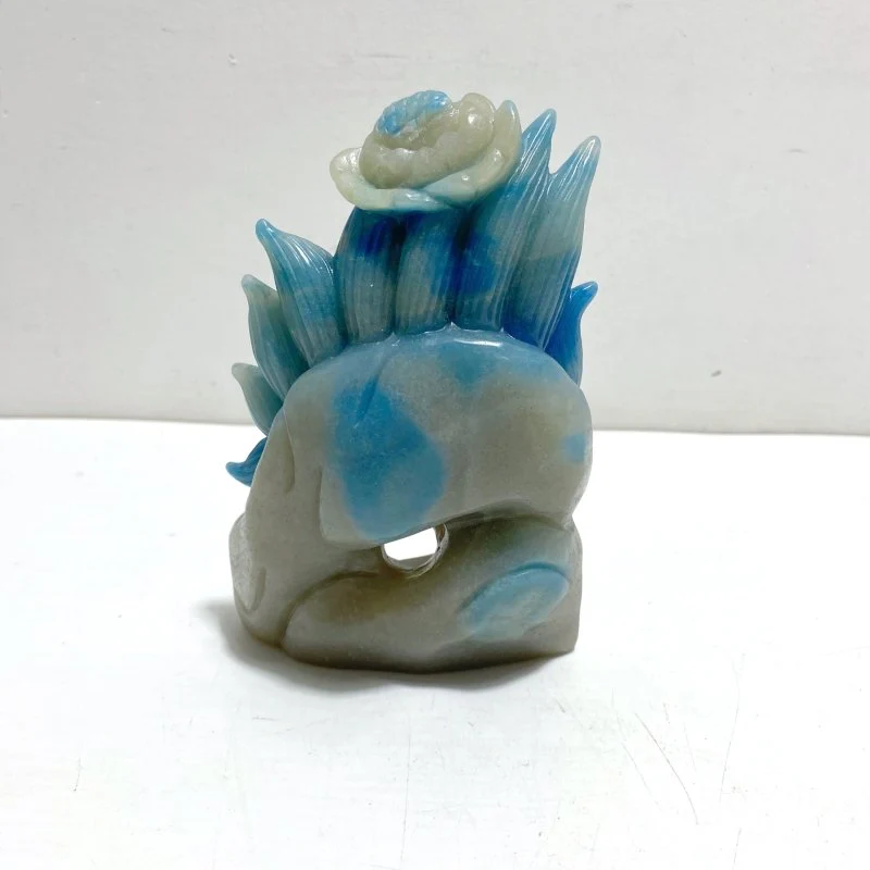 Unique Trolleite Stone Nine-tailed Fox Carving - Image 4