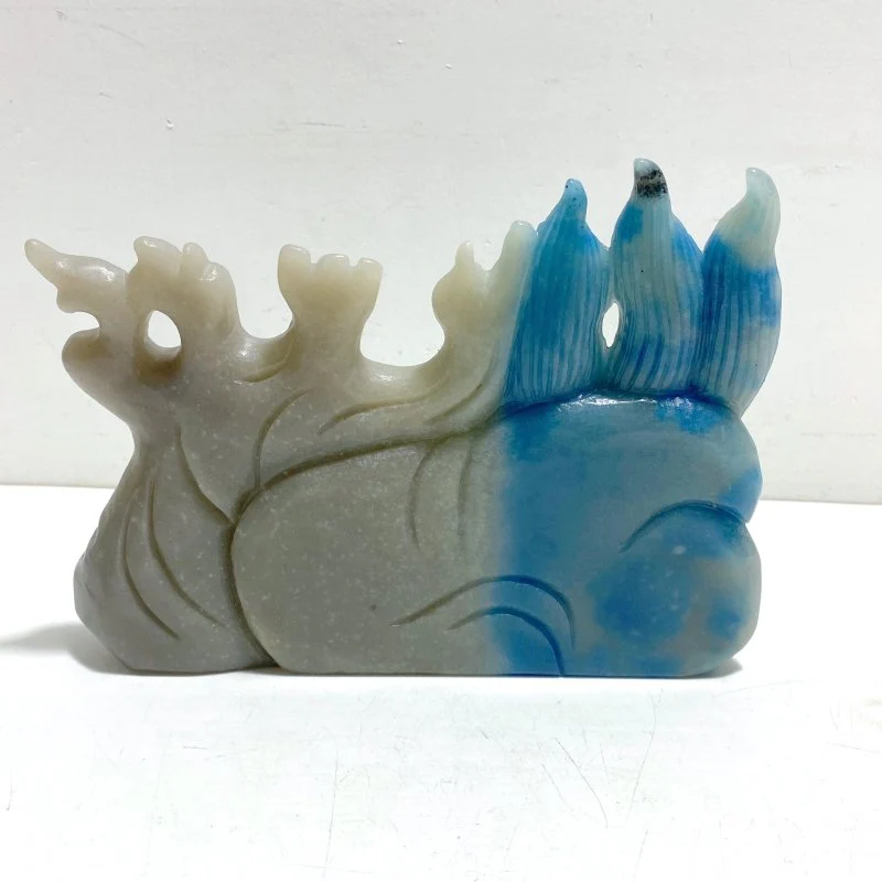Unique Trolleite Stone Nine-tailed Owl Carving - Image 4