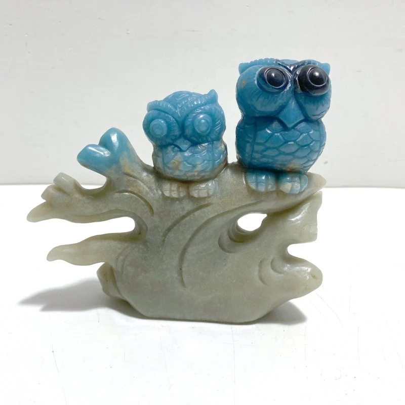 Unique Trolleite Stone Owl Carving
