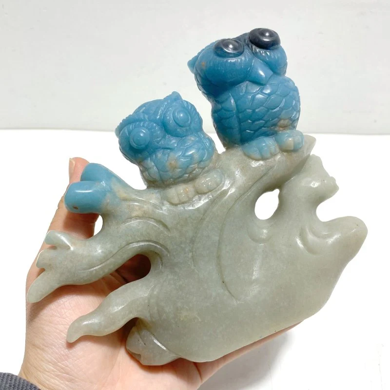 Unique Trolleite Stone Owl Carving - Image 4