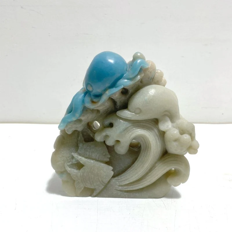 Unique Trolleite Stone Sea Animals Carving