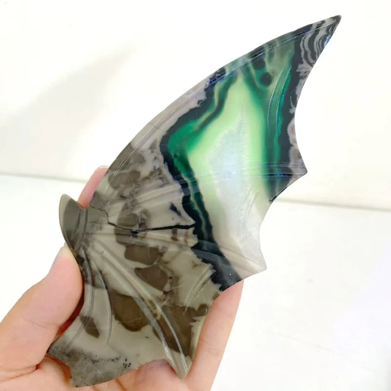 2 Pairs Volcano Agate Bat Wing With Stand (UV-Reactive) - Image 4