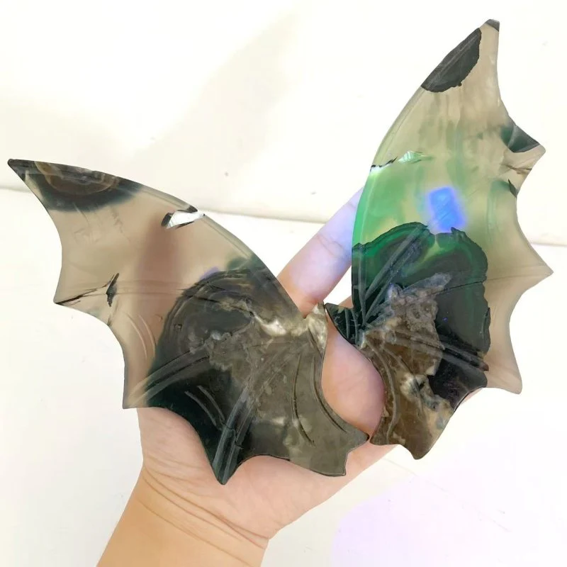 2 Pairs Volcano Agate Bat Wing With Stand (UV-Reactive) - Image 7