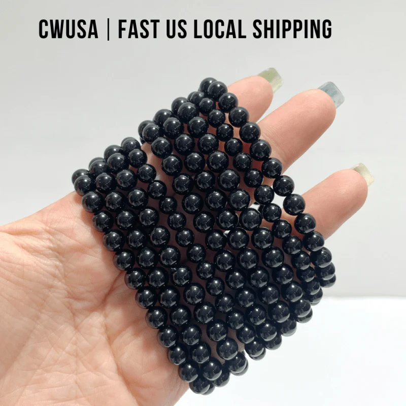Local Stock - 6MM Black Tourmaline Bracelets Wholesale