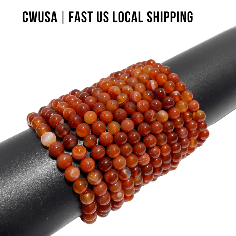 Local Stock - 6MM Carnelian Bracelets Wholesale