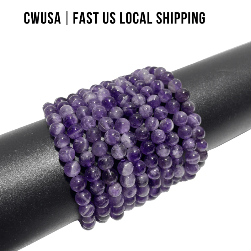 Local Stock - 6MM Chevron Amethyst Bracelets Wholesale