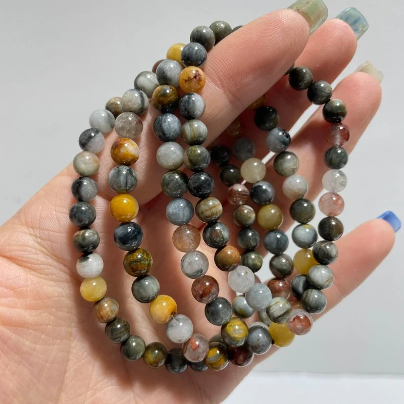 Local Stock - 6MM Colorful Hawk's Eye Stone Bracelets Wholesale - Image 2