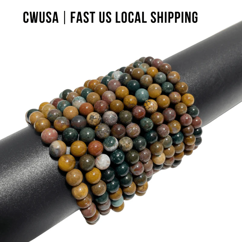 Local Stock - 6MM Colorful Ocean Jasper Bracelets Wholesale