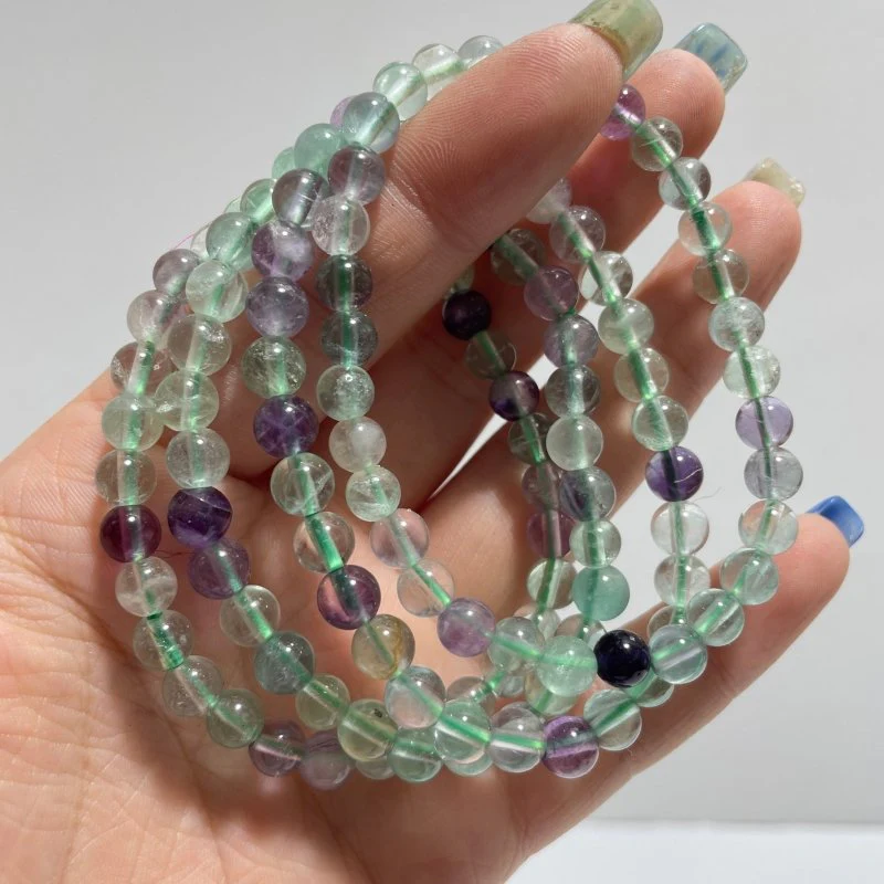 Local Stock - 6MM Fluorite Bracelets Wholesale - Image 2