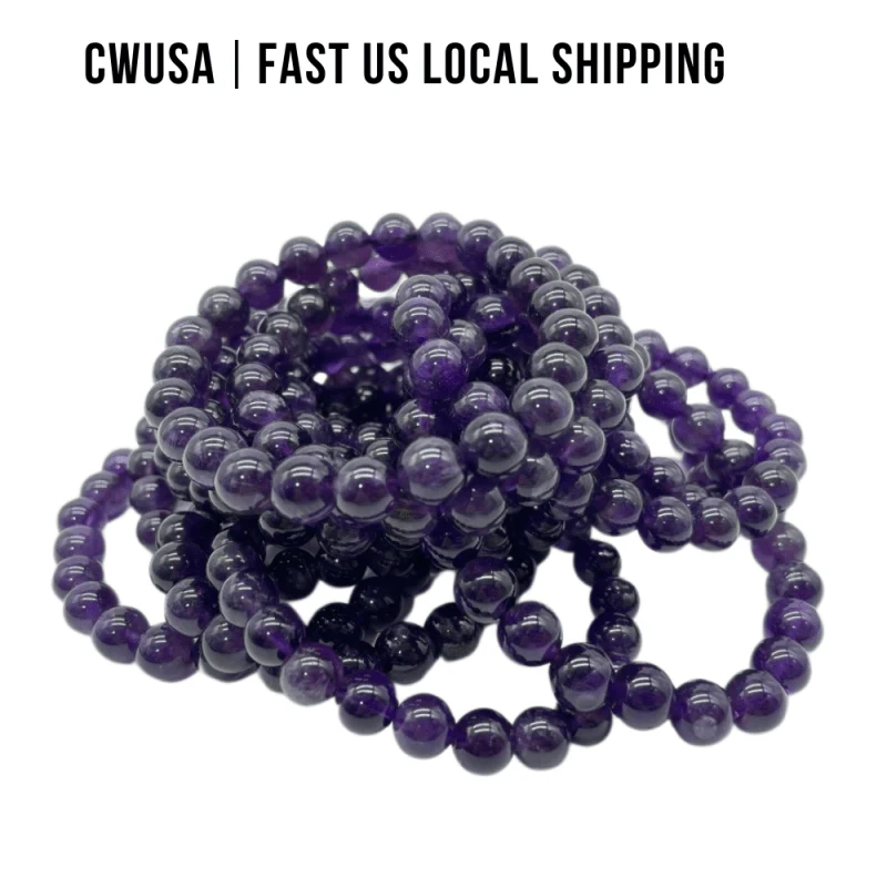 Local Stock - 8MM Amethyst Bracelets Wholesale