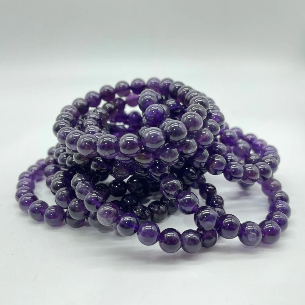 Local Stock - 8MM Amethyst Bracelets Wholesale - Image 3