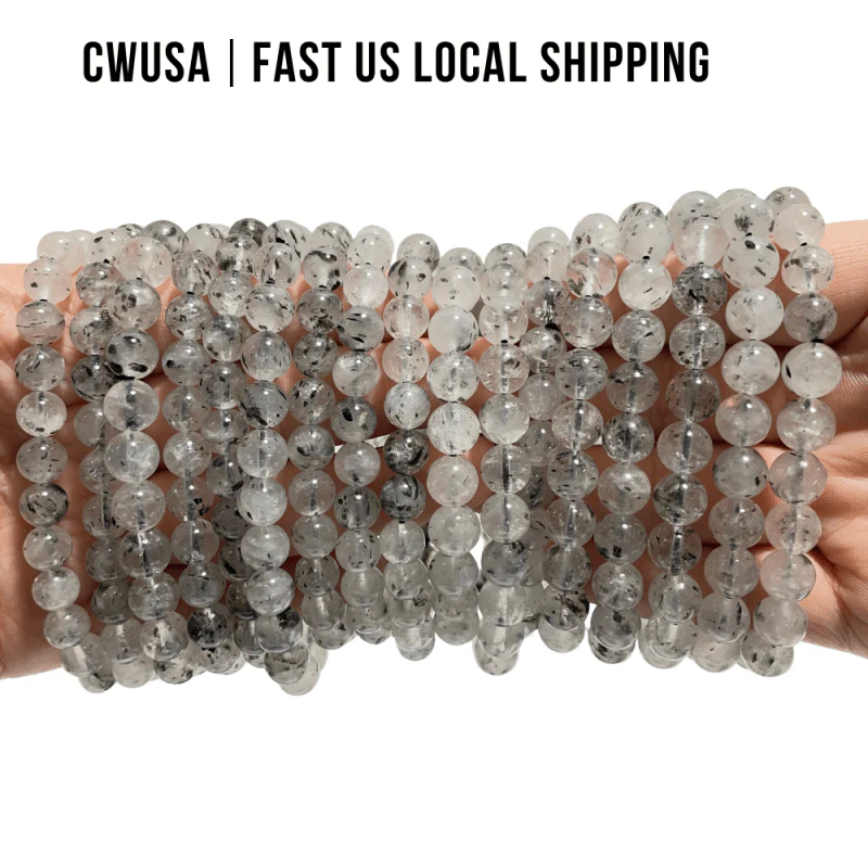 Local Stock - 8MM Black Mica Crystal Bracelets Wholesale