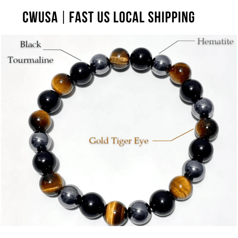 Local Stock - 8MM Hematite Tiger Eye Black Tourmaline Mixed Bracelets Wholesale