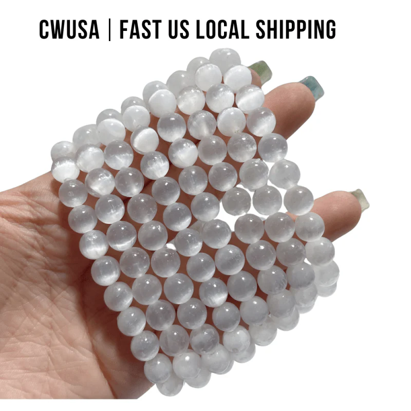 Local Stock - 8MM Selenite Bracelets Wholesale