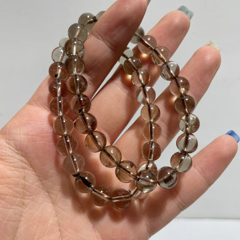 Local Stock - 8MM High Quality Light Color Smoky Quartz Bracelets Wholesale - Image 2