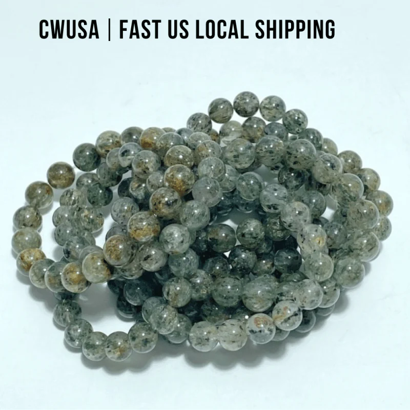 Local Stock - 9MM Garden Quartz Green Mica Bracelets Wholesale