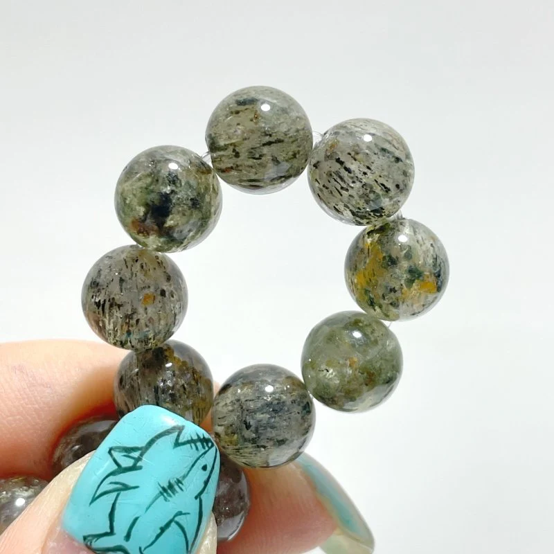Local Stock - 9MM Garden Quartz Green Mica Bracelets Wholesale - Image 2