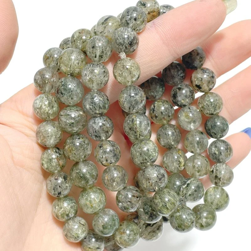 Local Stock - 9MM Garden Quartz Green Mica Bracelets Wholesale - Image 3