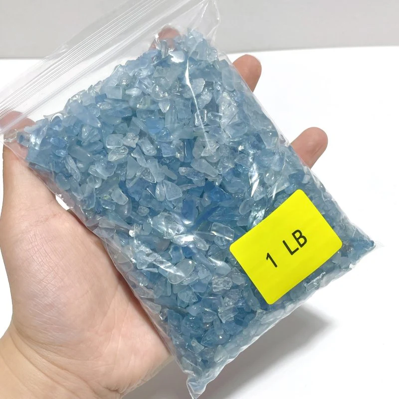 Local Stock - Transparent Blue Aquamarine Chips Wholesale