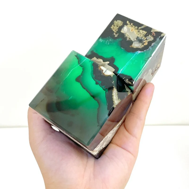 8 Pieces Volcanic Agate Standable Cube (UV-Reactive) - Image 6