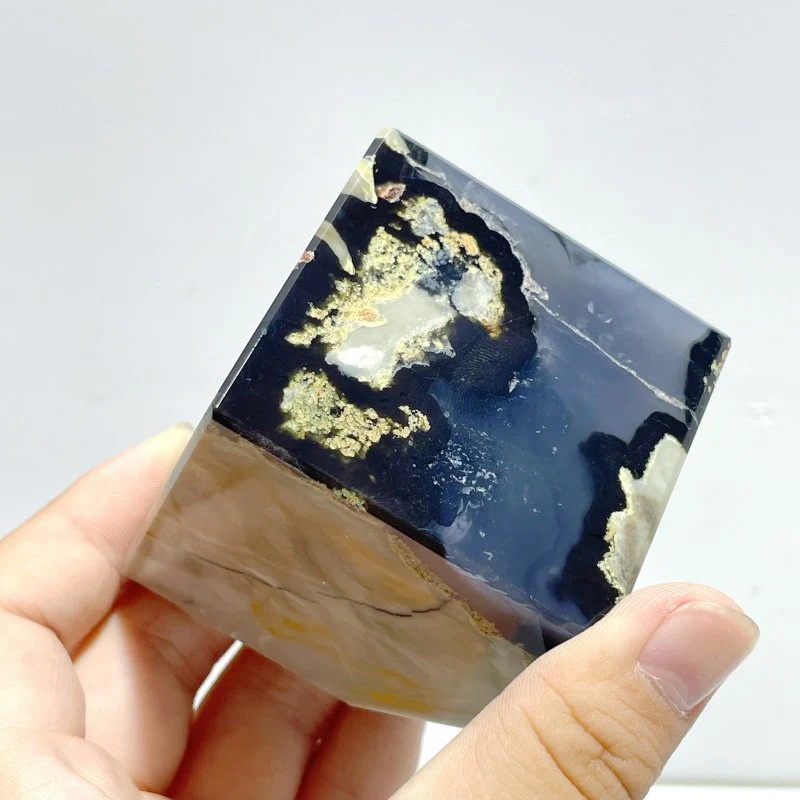 8 Pieces Volcanic Agate Standable Cube (UV-Reactive) - Image 8