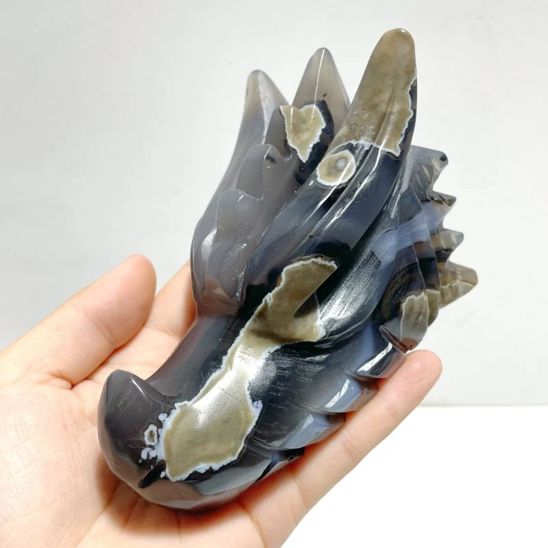 10 Pieces Volcanic Agate Dragon Head Carving Closeout(UV-Reactive) - Image 4