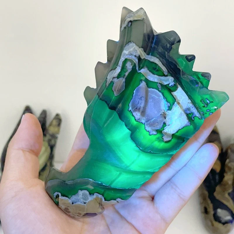 10 Pieces Volcanic Agate Dragon Head Carving Closeout(UV-Reactive) - Image 7
