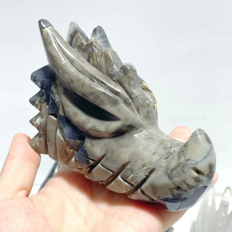 10 Pieces Volcanic Agate Dragon Head Carving Closeout(UV-Reactive) - Image 9