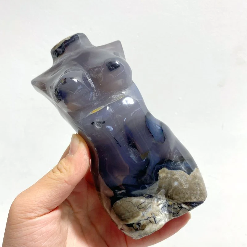 4 Pieces Volcano Agate Goddess Carving (UV-Reactive) - Image 5