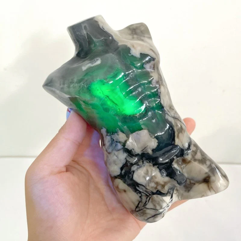 5 Pieces Volcano Agate Male Body Carving (UV-Reactive) - Image 4