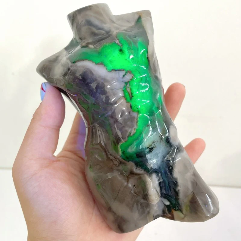 5 Pieces Volcano Agate Male Body Carving (UV-Reactive) - Image 5