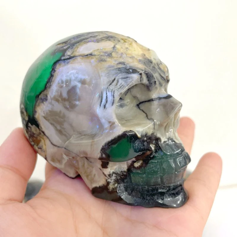 6 Pieces Volcano Agate Skull(UV-Reactive) - Image 4