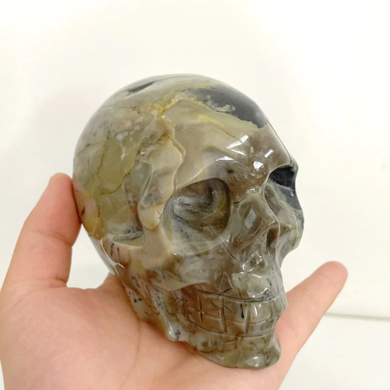 6 Pieces Volcano Agate Skull(UV-Reactive) - Image 7